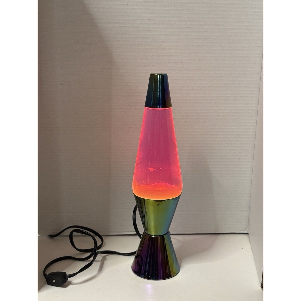 Rainbow Iridescent Metallic Base Lava Lamp Schylling Pink Purple Orange